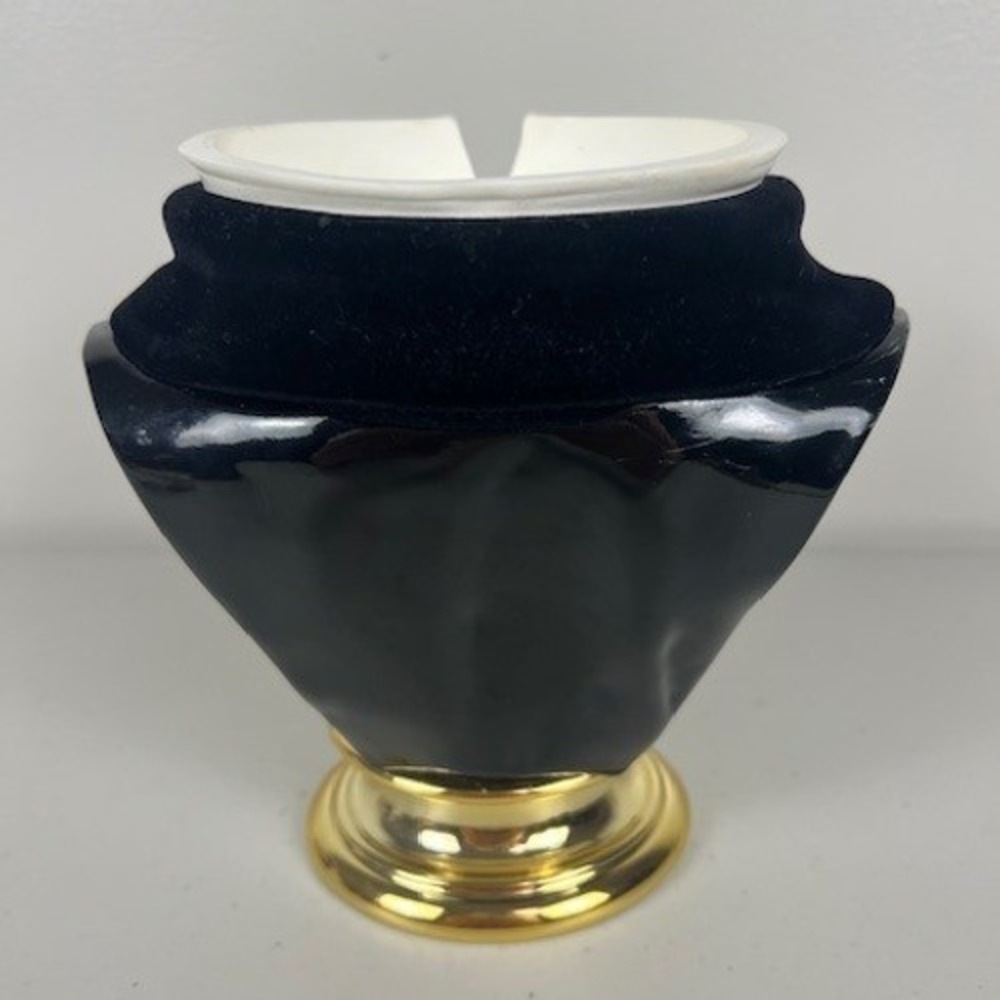 Bath & Body Works Tuxedo‎ 3-Wick Candle Holder Bust Velvet Bow Tie Gold Accents - Picture 4 of 11